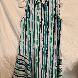 Alfani Blue and Green Patterned Blouse